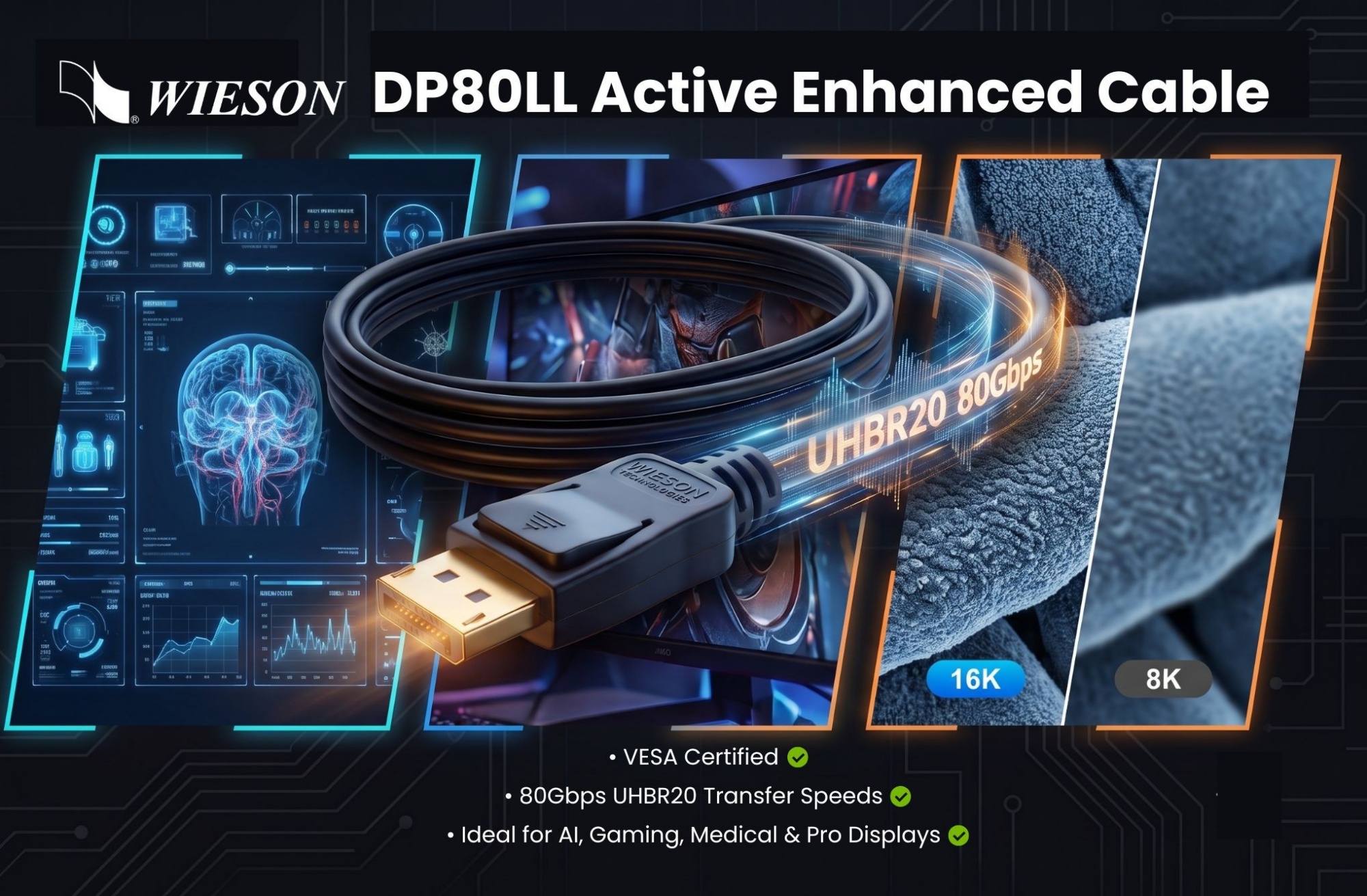 Wieson Technologies DP80LL Active Enhanced Cable