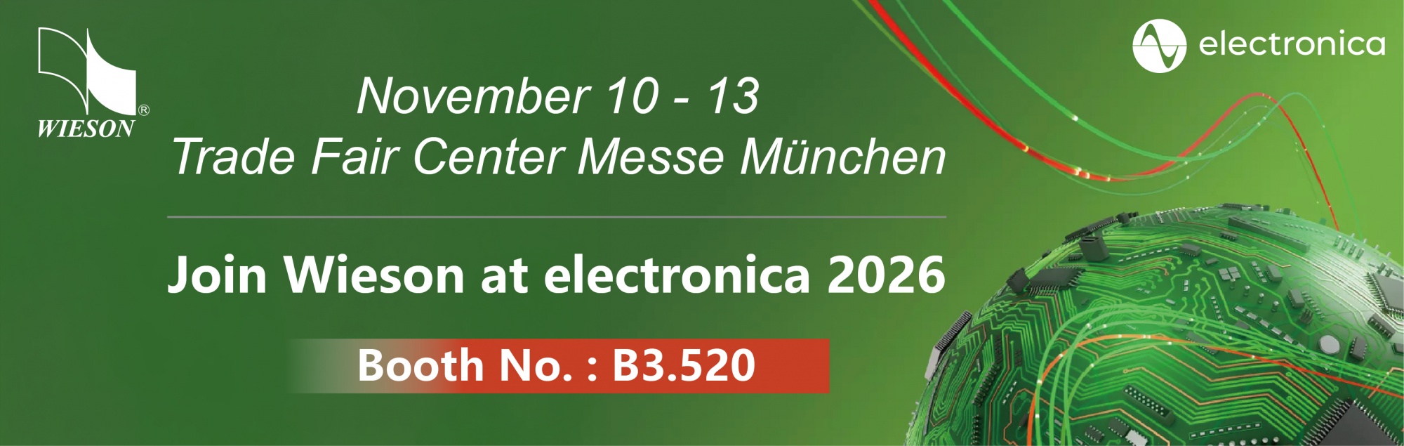 Wieson Technologies at electronica 2026 Booth B3.520