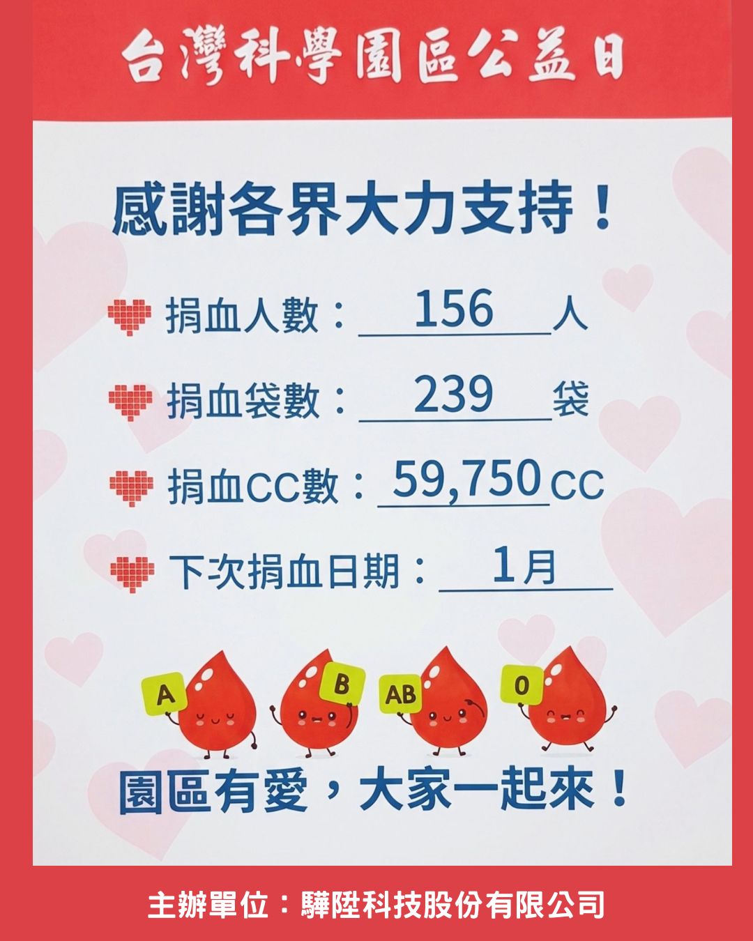 捐血活动成果与感谢